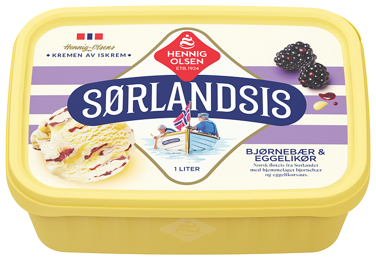 Sørlandsis wildberry egg liqueur ice cream  1l