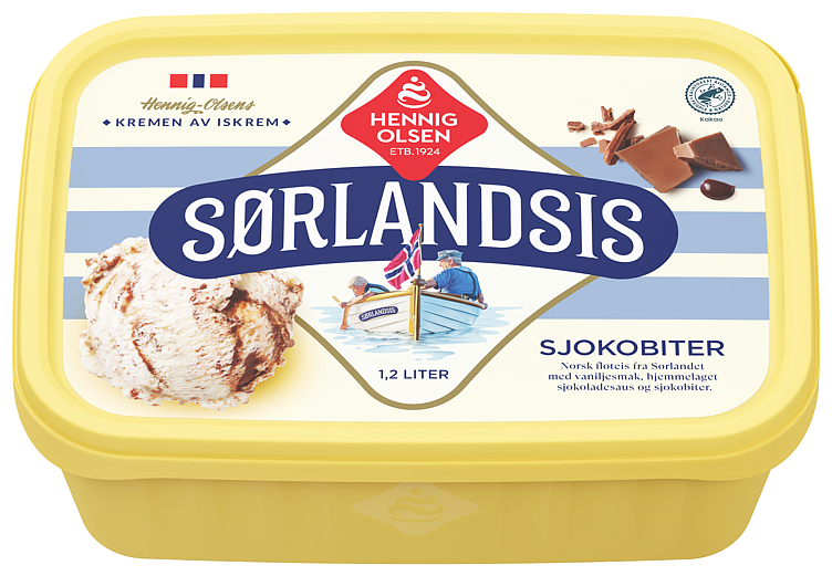 Sørlandsis sjokobiter fløteis  1,2l