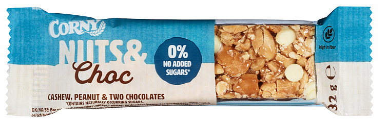 Nuts&choc cashew, peanut &two chocolates   32g