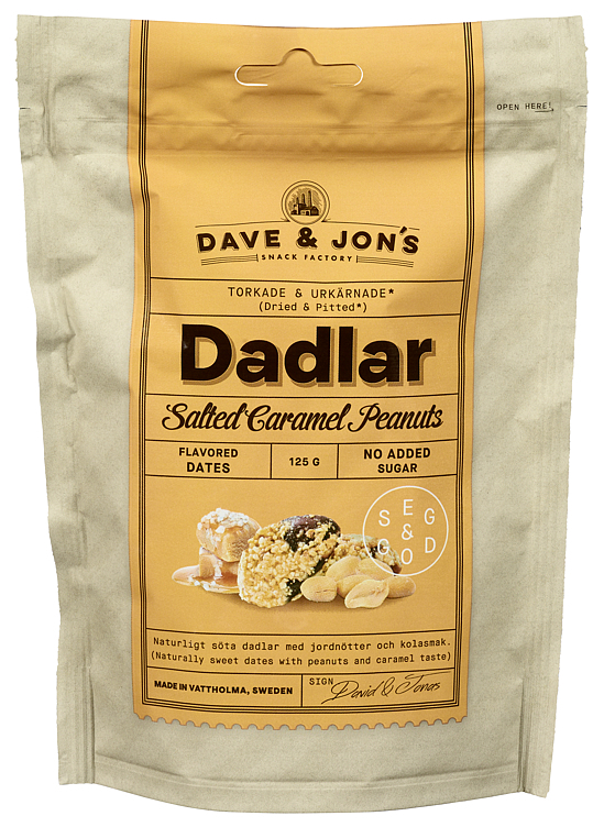Salted caramel peanut dadler  125g