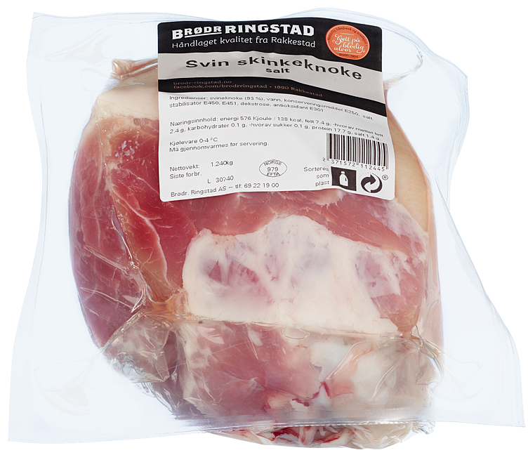 Skinkeknoke av svin salt vac. 8xca1,5kg  kg
