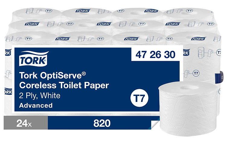 Toalettrull optiserve advanced (t7) hylsefri 2lag   24stk