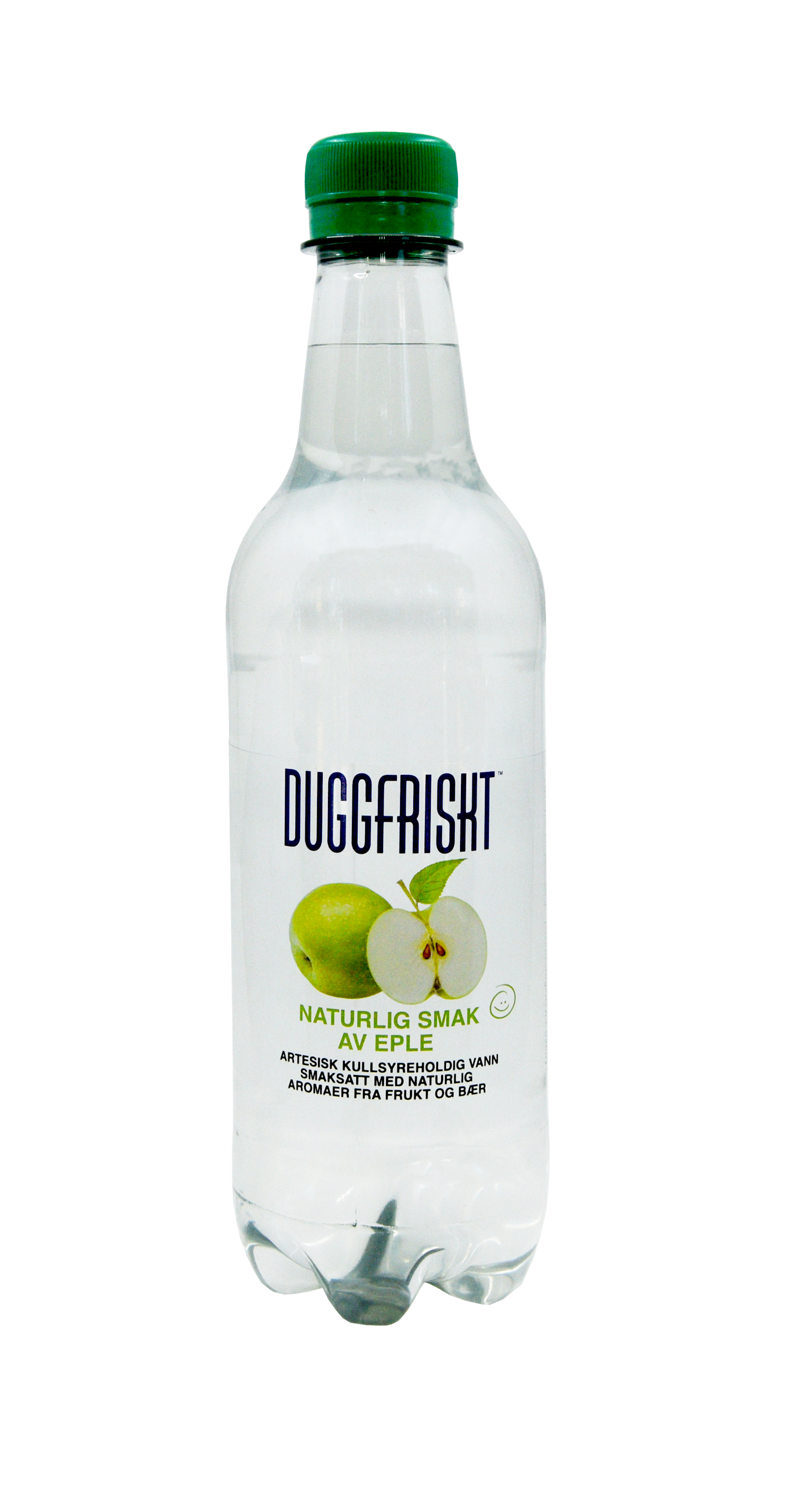 Duggfriskt kildevann eplesmak med kullsyre  12x50cl
