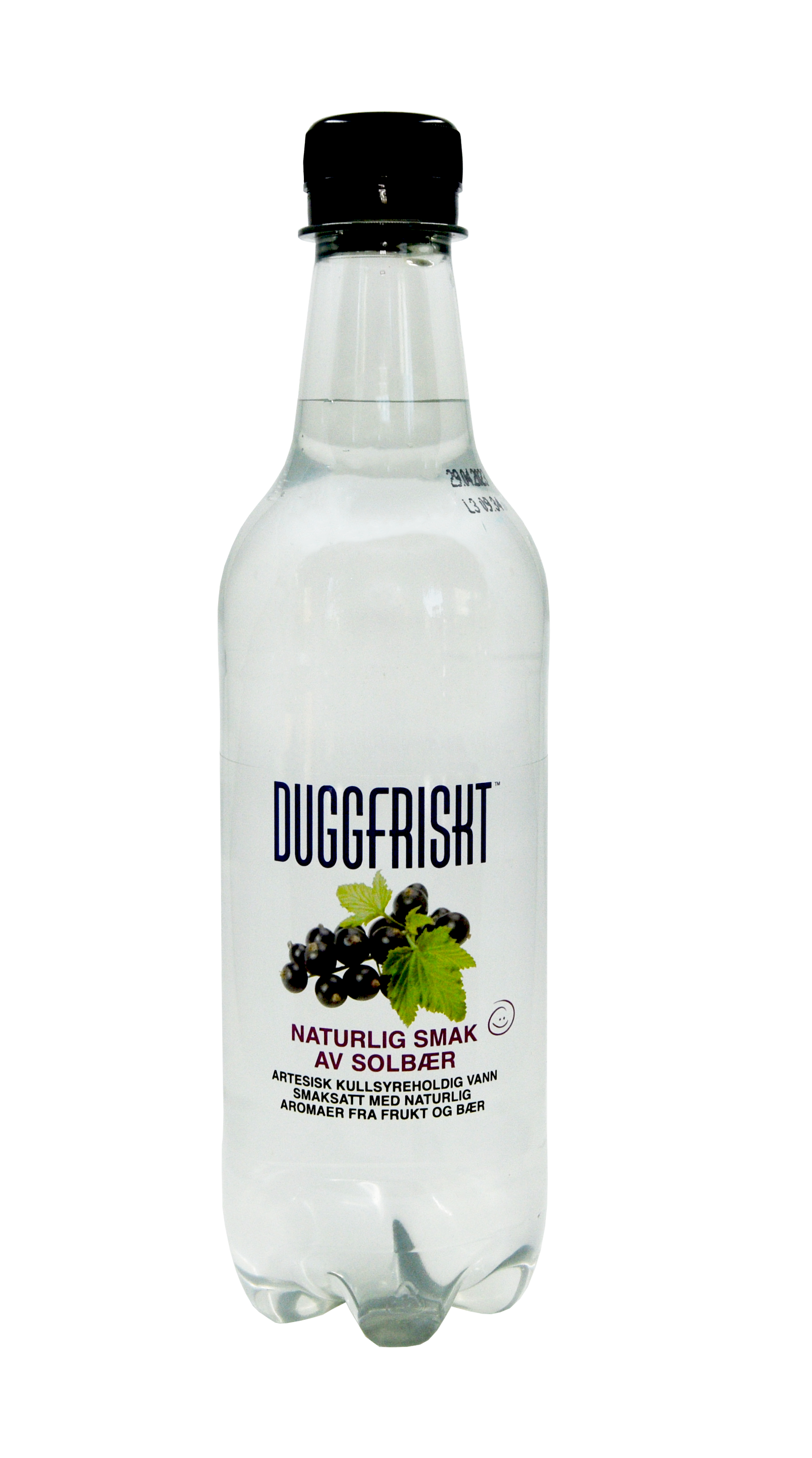 Duggfriskt kildevann solbærsmak med kullsyre  12x50cl