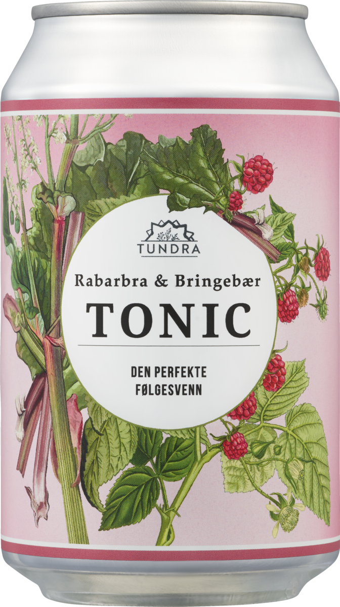 Tundra tonic water rabarbra & bringebær 24x33cl