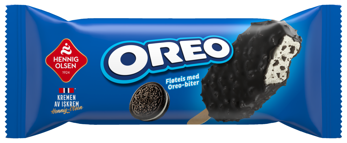 Oreo fløteis m/vanilje/sort trekk,biter av kakaokjeks  100ml