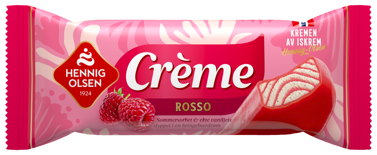 Crème rosso fløteis og sorbet  94ml