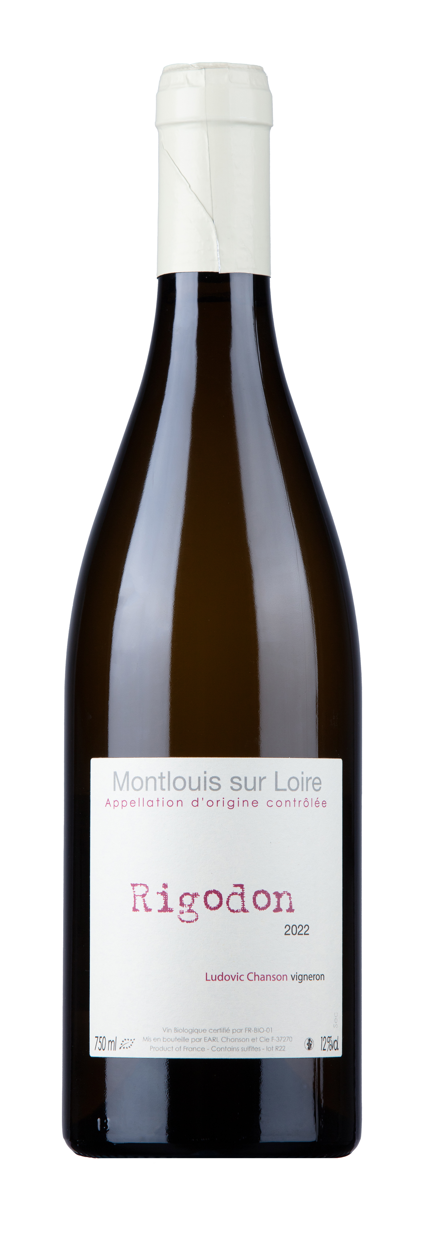 Ludovic chanson rigodon montlouis-sur-loire 12% 75cl