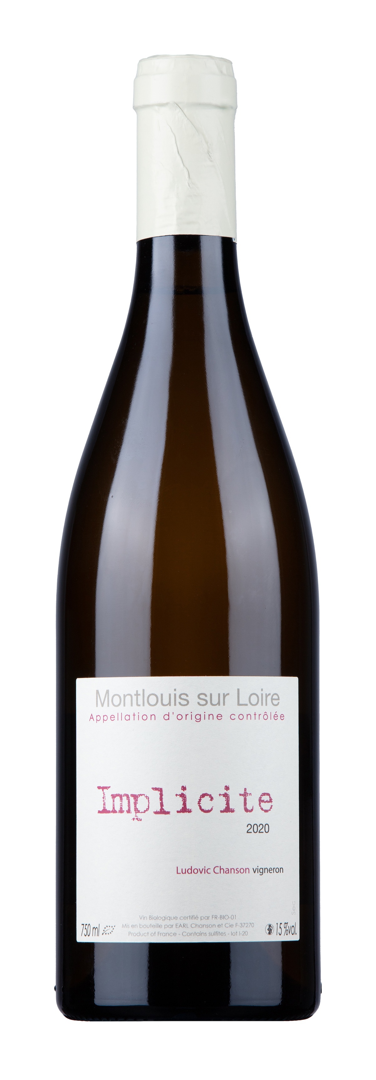 Ludovic chanson implicite montlouis 2020 15% 75cl