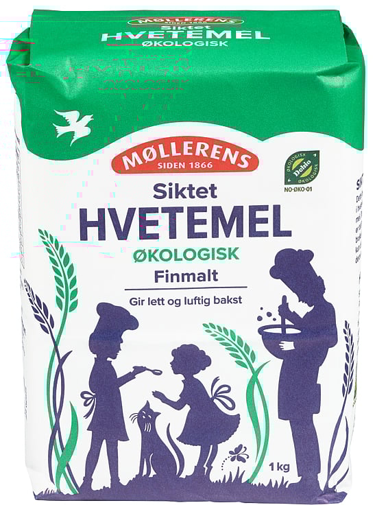 Hvetemel økologisk siktet finmalt  1kg