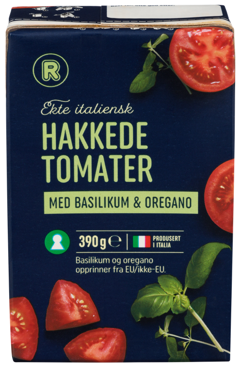 Tomater hakkede med basilikum   390g