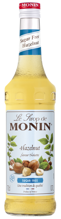 Monin sugarefree hazelnut syrup  70cl