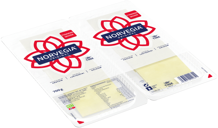 Cheese norvegia 27% tray thinner slices  700g