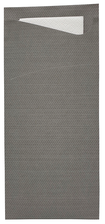 Sacchetto grå m/serv. 2l33cm hvit 100stk
