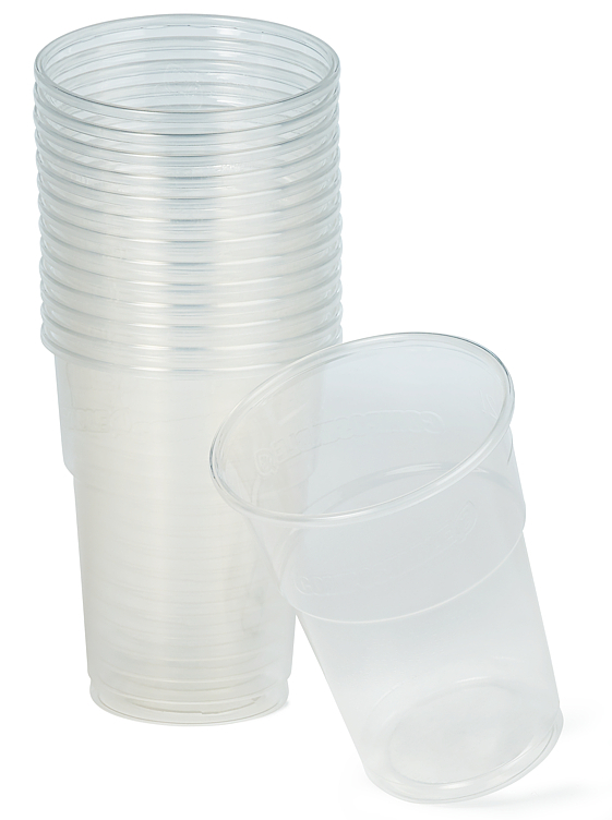 Plastglass 25cl gjennomsiktig pla  50stk