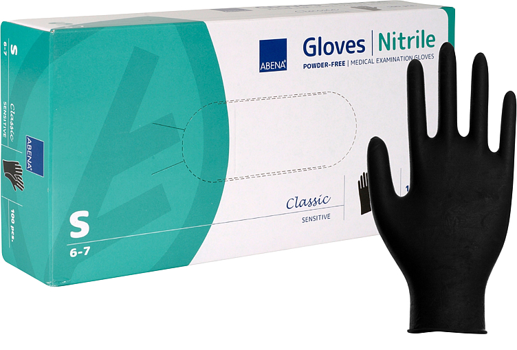 Disposable glove classic sensitive s black nitril 100pce