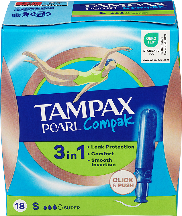 Tampax tampong compak pearl super 18stk