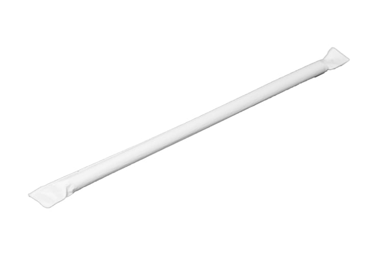 Papirsugerør rette hvit   204mm    7.3mm   300stk