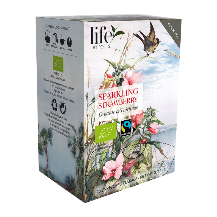 Sparkling strawberry tea økologisk & fairtrade  20stk