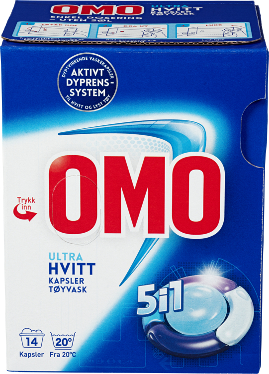 Omo ultra hvitt 5i1  14stk