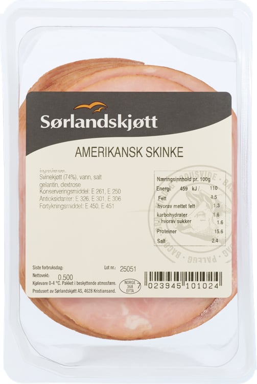 Amerikansk skinke  500g