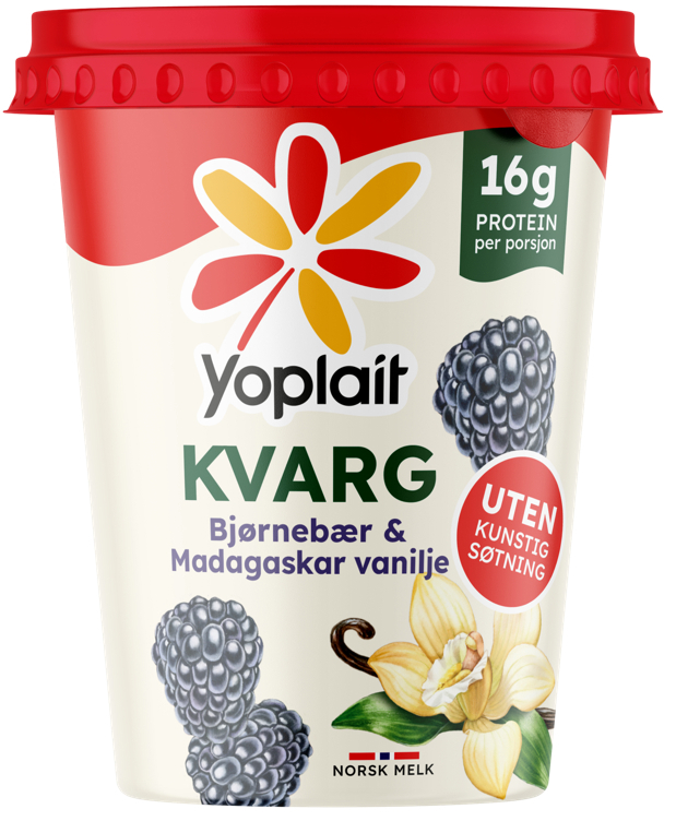 Yoplait kvarg bjørnebær & madagaskar vanilje  420g