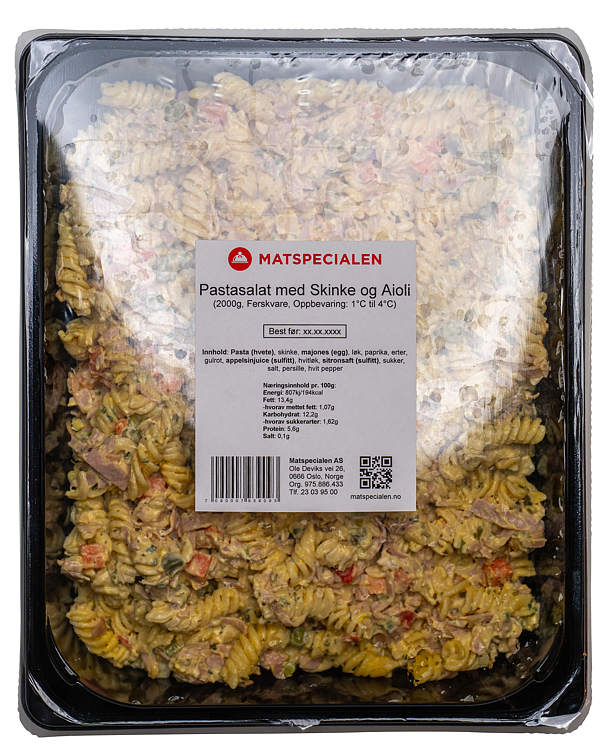 Pasta salad with ham and aioli  2kg