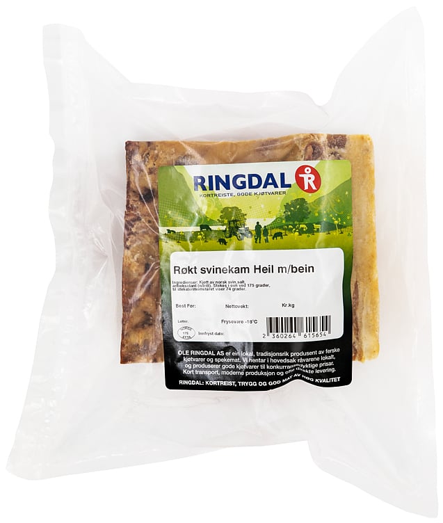 Svinekam røykt heil/m bein 2xca2kg  kg