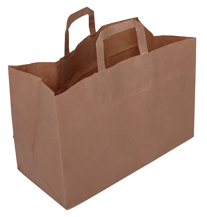 Bærepose brunt papir 35x17x25cm 17l   250stk