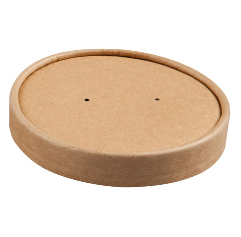 Lokk til suppebeger 225ml/350ml brun kraft 500stk