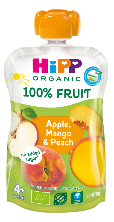 Hippis eple mango & fersken 4m  100g