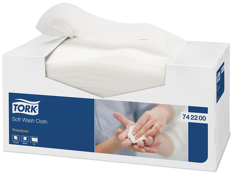 Vaskeklut myk hvit 30x32 135stk
