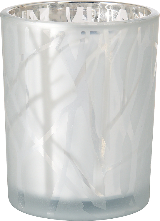 Lysholder shimmer white 100x80 glass   1stk