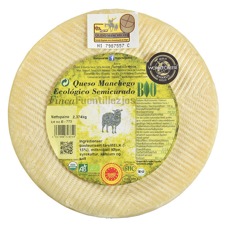 Manchego 3mnd økol. quesera 4xca2kg kg