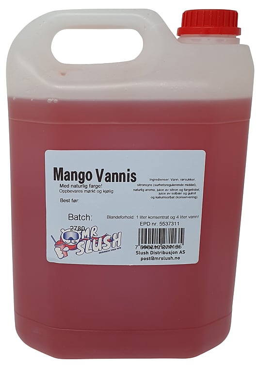 Slush-vannis med mangosmak 5l