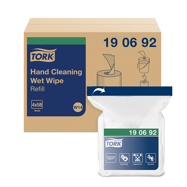Våtservietter for håndrengjøring refill w14 58stk