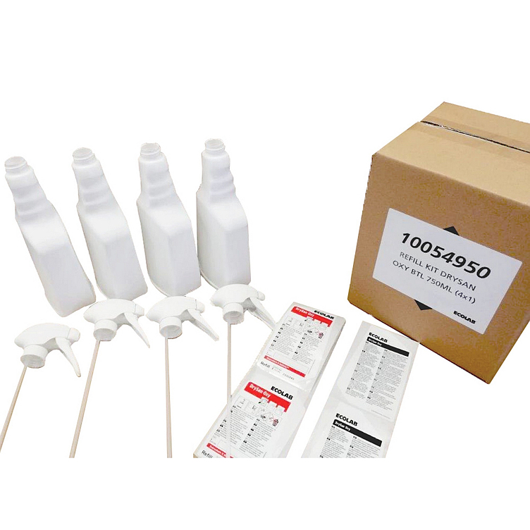 Flasker 750ml refill starterkit til drysan oxy stk
