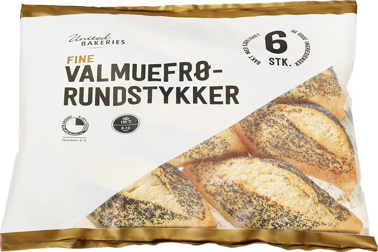 Gourmetrundstykker m/valmuefrø   6pk