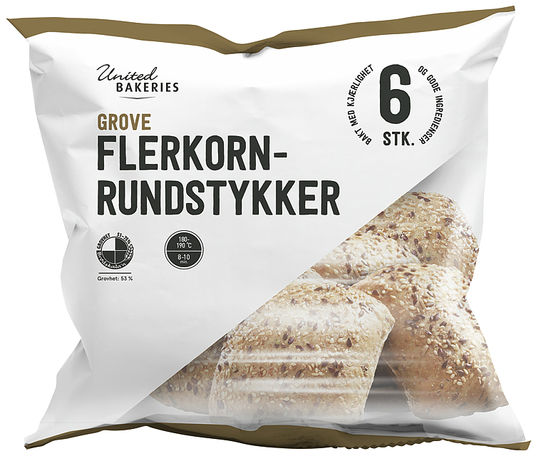 Grove flerkorns rundstykker  6pk