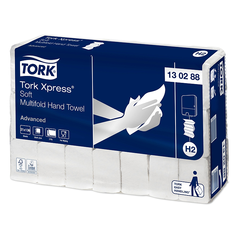 Tork xpress soft multifold hand towels h2 136pce