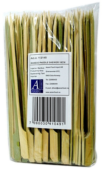 Bamboo paddle skewer 18cm 100stk