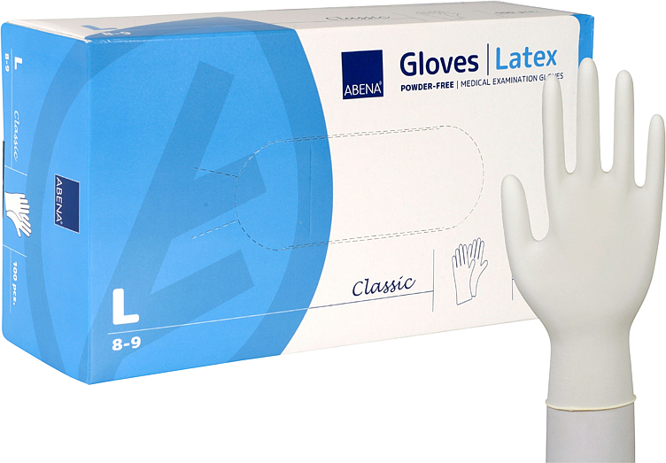 Engangshanske classic l natur lateks teksturert 100stk