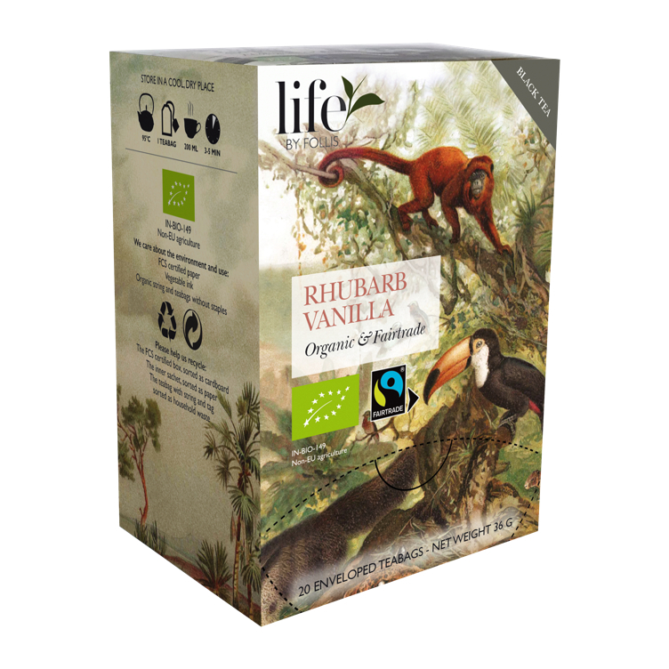 Rhubarb vanilla tea økologisk & fairtrade  20stk