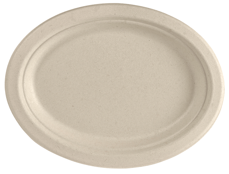 Tallerken oval fiber 26cm brun 50stk