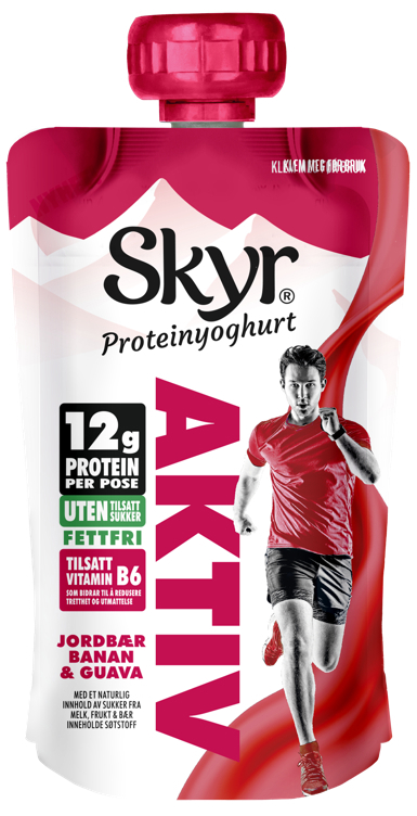 Q skyr aktiv jordbær, banan & guava pose  125g