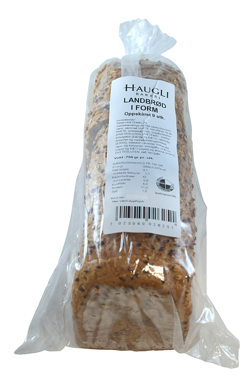 Grovt landbrød oppskåret 750g