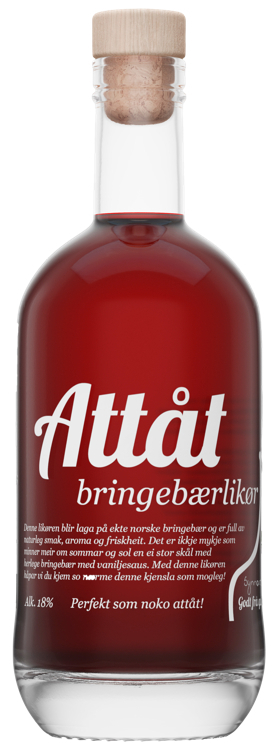 Attåt bringebærlikør   18%   50cl