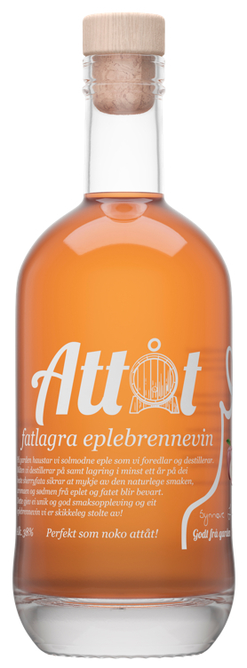 Attåt fatlagra eplebrennevin   38%   50cl