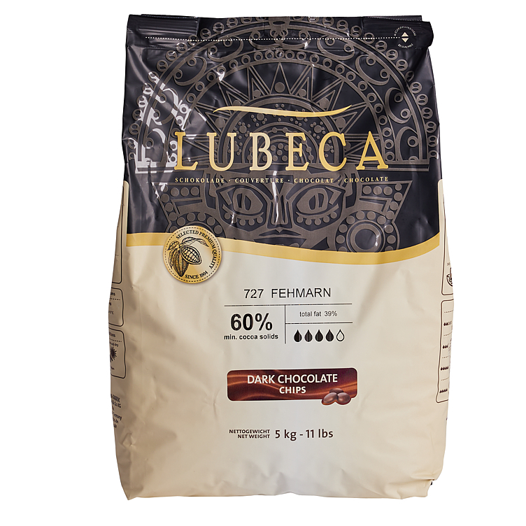 Lubeca coverture fehrmarn mørk sjokolade 60% 5kg