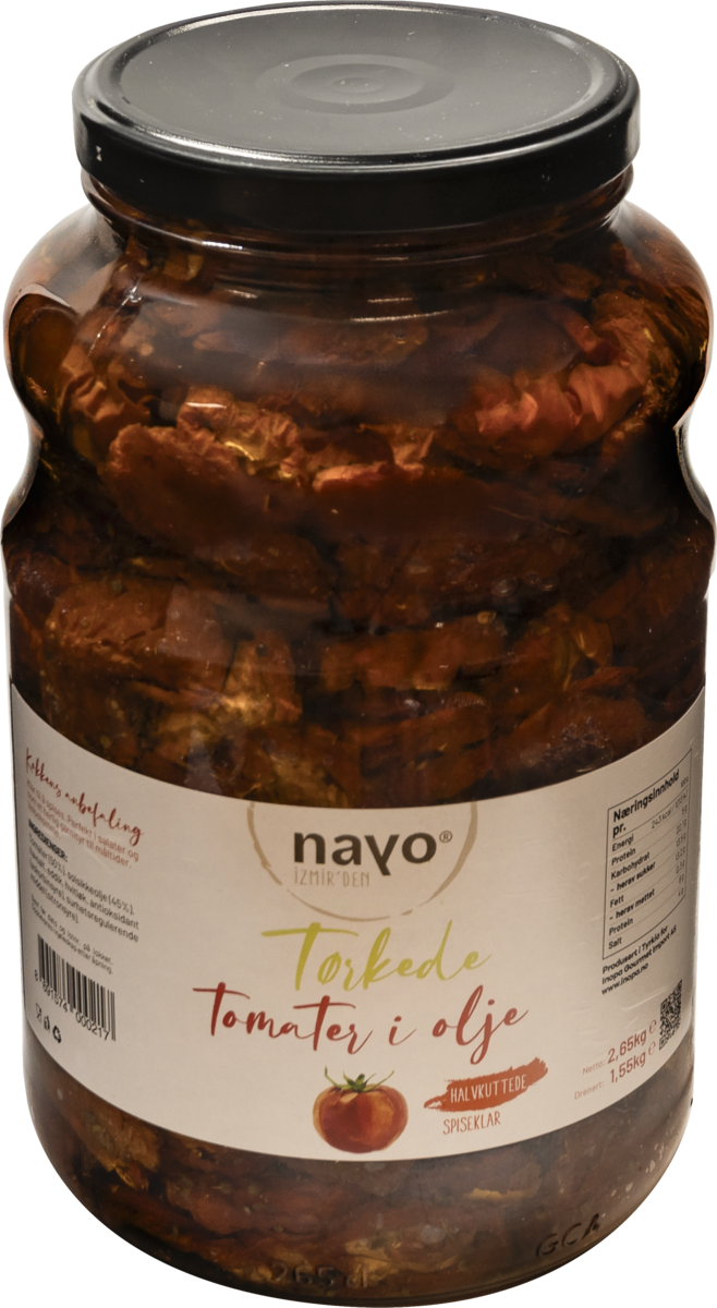 Soltørkede tomater i olje, halvkuttede  2650g